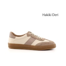 Gönderi(R) Gönderi R Bej Bağcıklı Hakiki Deri Sneaker Bej