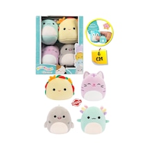 Micromallows Squishmallows Mini Yumuşak Peluş Oyuncak 4 Lü Figür Seti - 6 Cm - Model - 3 Çok Renkli