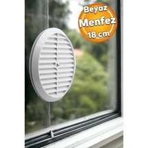 Doğalgaz Havalandırma Yuvarlak Mutfak Cam Menfezi Beyaz 18 Cm Hava Akış Kanalı Güvenlik Gaz Kaçağı.