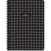 Çizgili 16x22 Cm 80 Yaprak Plastik Kapak Telli Defter 60 Gram Beyaz Sayfa Coffee Siyah