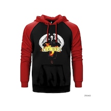 Lucifer Double Face Kırmızı Renk Reglan Kol Sweatshirt / Hoodie