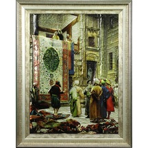 E38 El İşçiliği Halı Tüccarı Aliminyum Kabartma Tablo 58x74 Cm-6386