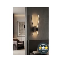 World Cup 3 Renk Ledli Modern Siyah Aplik - 40 Cm Dekoratif Duvar Aydınlatması