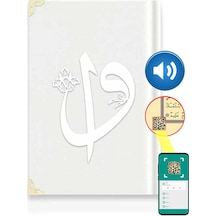 Orta Boy Kadife Kuran-I Kerim (Beyaz. Elif-Vavlı. Yaldızlı. Mühür N11.400