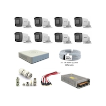Hikvision DS-2CE16D0T-EXIPF 2 MP Full HD 1080P Bullet Güvenlik Kamera Seti 8'li