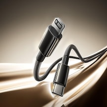 Tungsten Gold Air 30w Type-c To Lightning İp Hızlı Şarj Ve Veri Aktarım Kablosu, Pd Destekli Örgülü Kopmaz Yapı, İphone Ve İpad Uyumlu, 2 Metre, Cluster Siyah