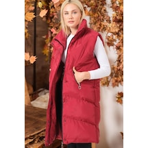 Z6743 Dewberry Bayan Yelek-düz Bordo Düz Bordo