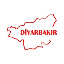 Diyarbakır Harita Araba Sticker 17x17 Cm Kırmızı