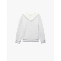 Koton Çift Yakalı Pamuk Karışımlı Uzun Kollu Bisiklet Yaka Sweatshirt Gri Melanj 6skg10220ak Gri Melanj Koton Çift Yakalı Pamuk Karışımlı Uzun Kollu Bisiklet Yaka Sweatshirt Gri Melanj 6skg10220ak Gri Melanj