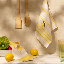 Soft Limon Desenli 2'li Kurulama Bezi - Beyaz - 30x50 Cm Çok Renkli