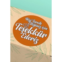 Teşekkür Ederiz Turuncu Kargo Sticker 3x3cm St2155 Çok Renkli