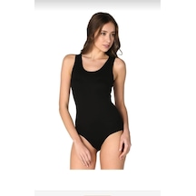 Tutku 0149 Kalın Askılı Çıtçıtlı Body Tekli Siyah