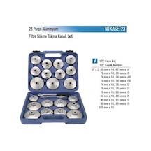 Nt Tools 23 Parça Alüminyum Kapak Tip Filtre Sökme Takma Seti Ntkaset23