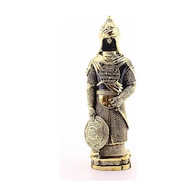 3 Boyutlu Büyük Boy 32 Cm Zırhlı Cevşen Ayetli Asker Gold Biblo Polyester Üzerine Metal Kaplama Biblo