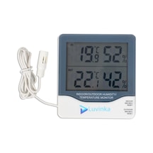 Ayrex Luvinka Ch-927 Dijital İç Dış Sıcaklık Nem Ölçer, Termometre Higrometre, Çift Sensörlü, Max Min Hafıza