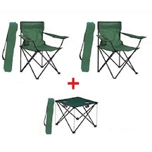 2 Ad Yeşil Katlanır Kamp Sandalyesi +1 Ad Piknik Masa Çantalı