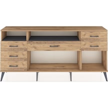 Arges Konsol 2 Raflı 6 Çekmeceli 176x30x83 Çam-antrasit/çam Antrasit/çam