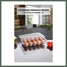 Bezos 15 Li Buzdolabı Kapaklı Yumurtalık & Buzdolabı Organizeri Bzstk Çok Renkli