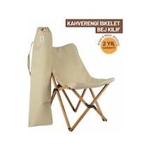 Bag The Joy Ahşap Kahverengi İskelet - Bej Kılıf Sandalye Bej
