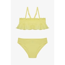 Penti Sarı Kız Çocuk Lilly Lemon Fırfırlı Bandeau Bikini Takımı
