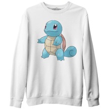 Pokemon - Squirtle Beyaz Kalın Sweatshirt