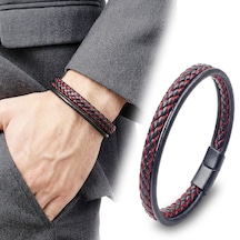 Moncuk Design Kırmızı Renk Çoklu Erkek Deri Bileklik 33513b5d5 Çok Renkli