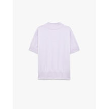 Koton Kısa Kollu Dik Yaka Peluş Kazak Mor 7wak90163ht