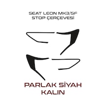 Seat Leon İle Uyumlu Mk3 Mk3,5 5f Stop Çerçeve Sticker Parlak Siyah Kalin Tip 2013 2020