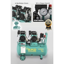 R.m.d Kompresör 50 Lt Yüksek Emişli Yağsız Teknoloji Hava Kompresörü - I Mp1500x2