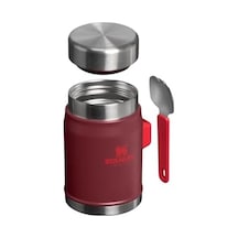 Klasik Paslanmaz Çelik Yemek Termosu Kaşıklı 0,40 Lt - Cranberry Açık Gri