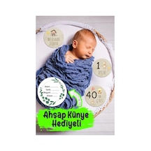 Kututr Ahşap Türkçe Aylık Plak Seti Bebek Fotoğraf Kartları Ahşap Bebek Anı Kartı Yenidoğan Hediyesi, 86920160 Genel