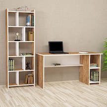 Kalenderdekor1 Kalender Dekor Avel Snow 145 Cm Çalışma Masası Takımı Avls02 Beyaz  -  Meşe