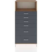 Hyperion Dolap Tek Raflı 6 Çekmeceli 88x44x182 Çam-antrasit Atlas Çam