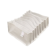 Colorfulhome Akordiyon Organizer Çekmece Içi Düzenleyici Large - 24x37x18 Cm - Beyaz Kumaş 34 X 25 G Diğer