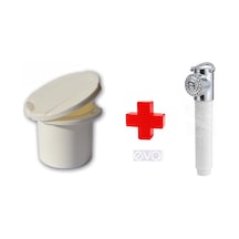 Tekne Sealux Marine Düz Duş Yuvası ve Krom Duş Başlık Set