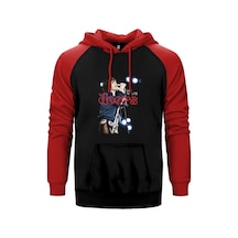 The Doors İn Concert Konser Kırmızı Renk Reglan Kol Kapşonlu Sweatshirt Kırmızı
