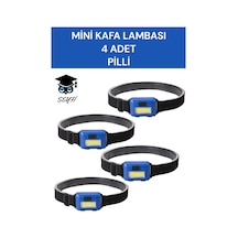 Mini Kafa Lambası 4 Adet Pilli Lastikli