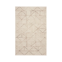 Cool Halı Nevada 2506 Krem Vizon Geometrik Desenli Halı Yumuşak Ev Oda Salon Oturma Odası Halısı
