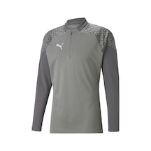 Puma Teamcup Training 1/4 Zip Top Erkek Futbol Uzun Kollu Antrenman Üstü 65798213 Gri 001