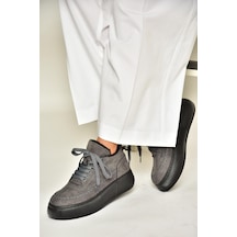 Fox Shoes T811845302 Gri Süet Kalın Tabanlı Kadın Ayakkabı Gri-süet Gri