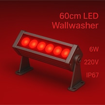 20cm 6w Led Wallwasher Kırmızı Dış Cephe, Minare, Bahçe Aydınlatma Iç-dış Kullanım Ip65 Kırmızı