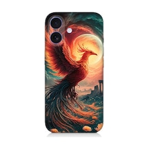 Apple iPhone 16 Uyumlu Alevden Yükselen Anka Desenli Silikon Kılıf Çok Renkli