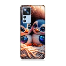 Xiaomi Mi 12t Pro Uyumlu Yuvalarında Sevimli Penguenler Desenli Silikon Kılıf Çok Renkli