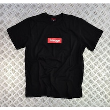 Stoned&Fame Savage Baskılı T-shirt SIYAH Siyah
