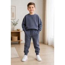 Eray Alp Kids Erkek Çocuk Gri Eşofman Takımı Günlük Rahat Kombin