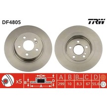 Mercedes C180 W204 Arka Fren Diski 2008-2013 Trw Df4805 2adettir