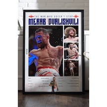 Merab Dvalishvili Ufc Siyah Ahşap Çerçeveli Poster, Dekoratif Dövüş Duvar Tablosu
