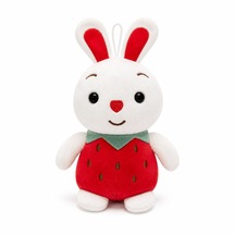 Sevimli Çilek Tavşan Peluş Oyuncak 20 Cm Yumuşak Peluş Bunny Kırmızı