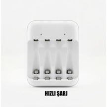 4lü Hızlı Aa +aaa Kalem Pil Şarj Cihazı Aleti - Sadece Ni Mih Ni-mh/ni-cd Şarjlı Pıllere Uyumludur