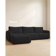 Enzo Modern Uzanmalı Köşe Takımı - Gece Mavisi Mavi